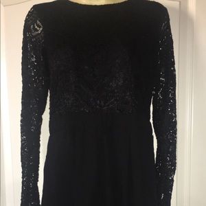 Black lace top romper